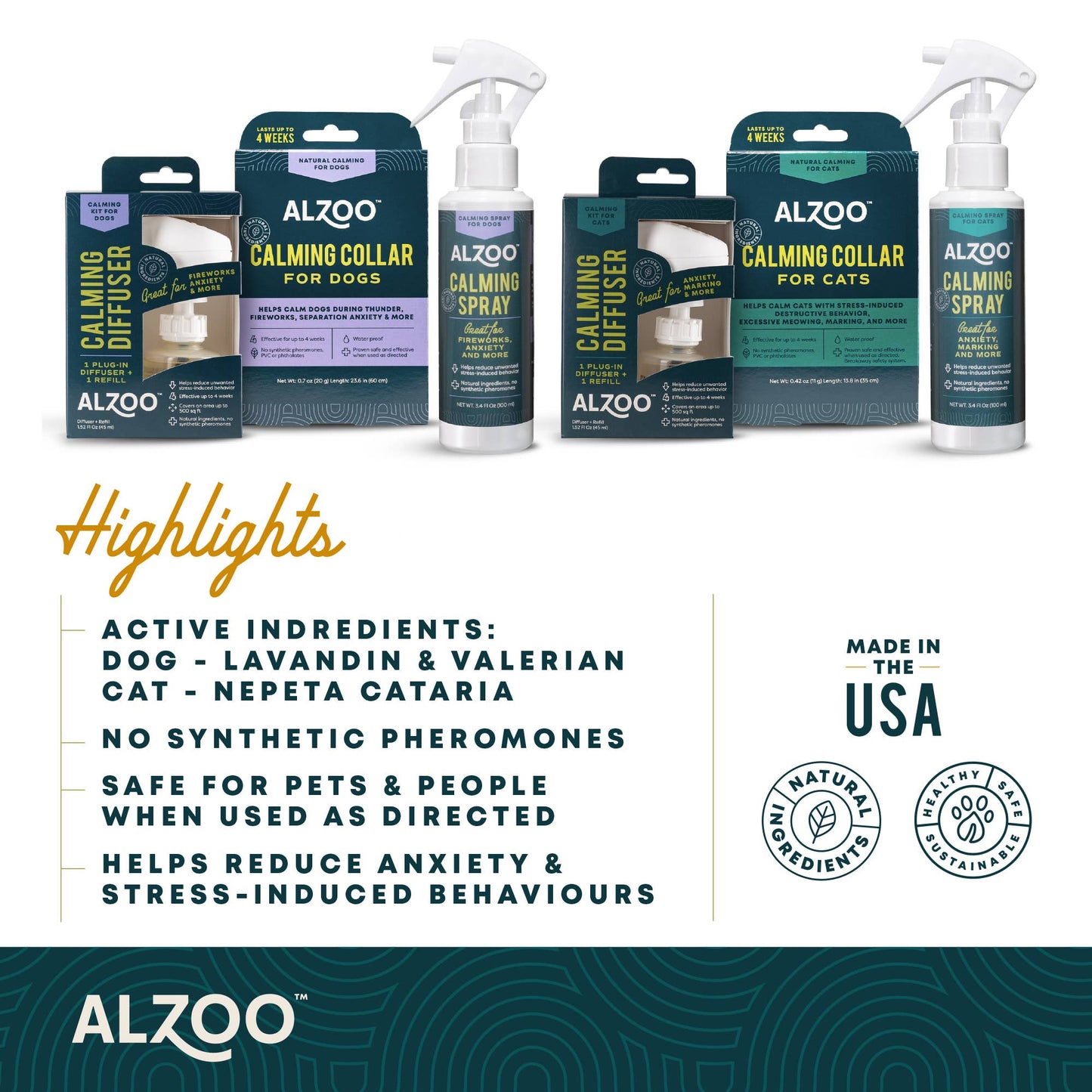 🌿ALZOO Plant-Base Calming Diffuser Plug-in Kit for Dog