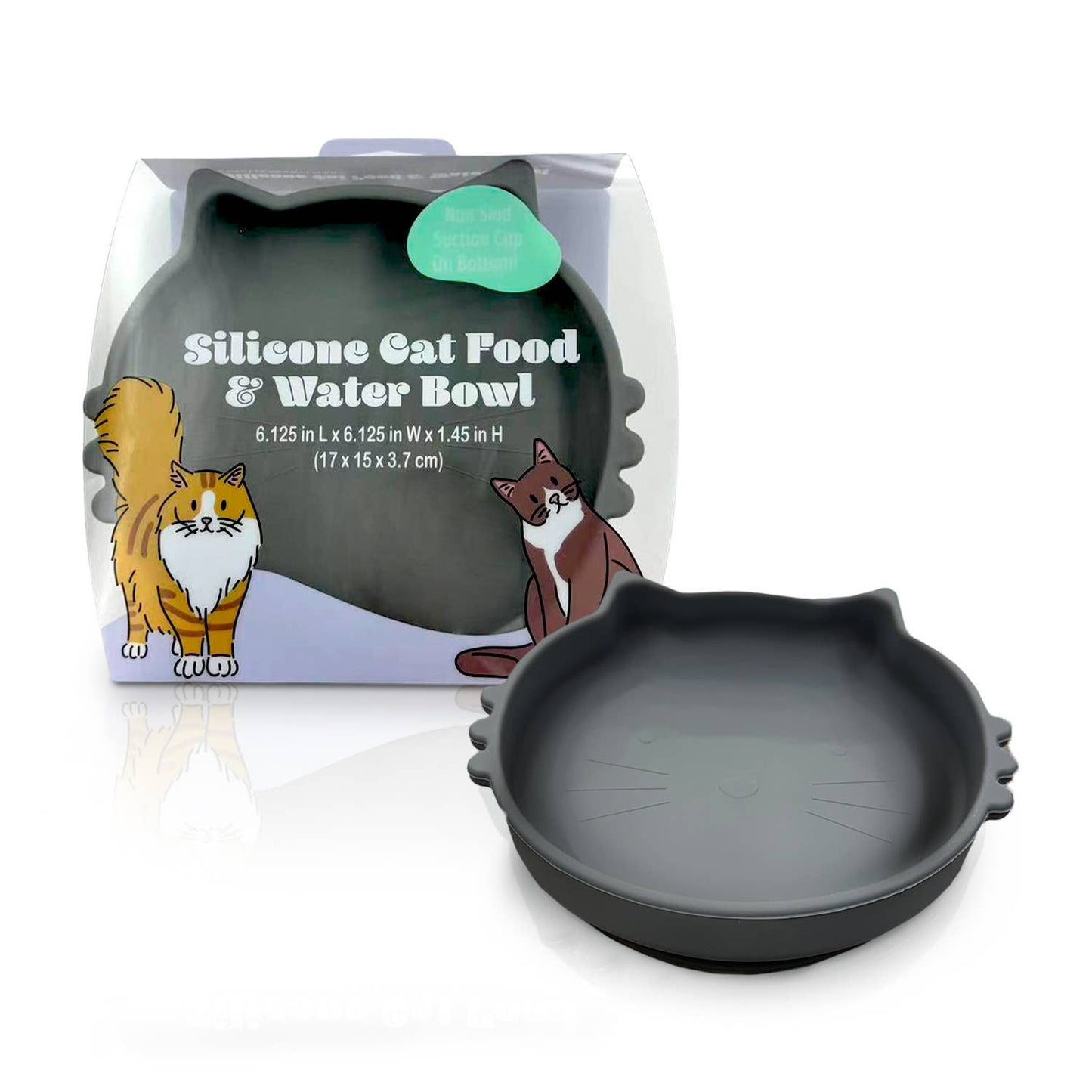 P.T. Supply Co. Cat Shaped Silicone Pet Bowl