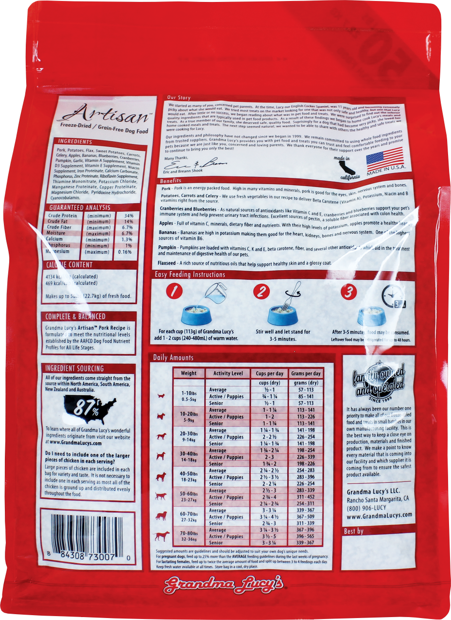 Artisan Pork Dog Food – 10lb
