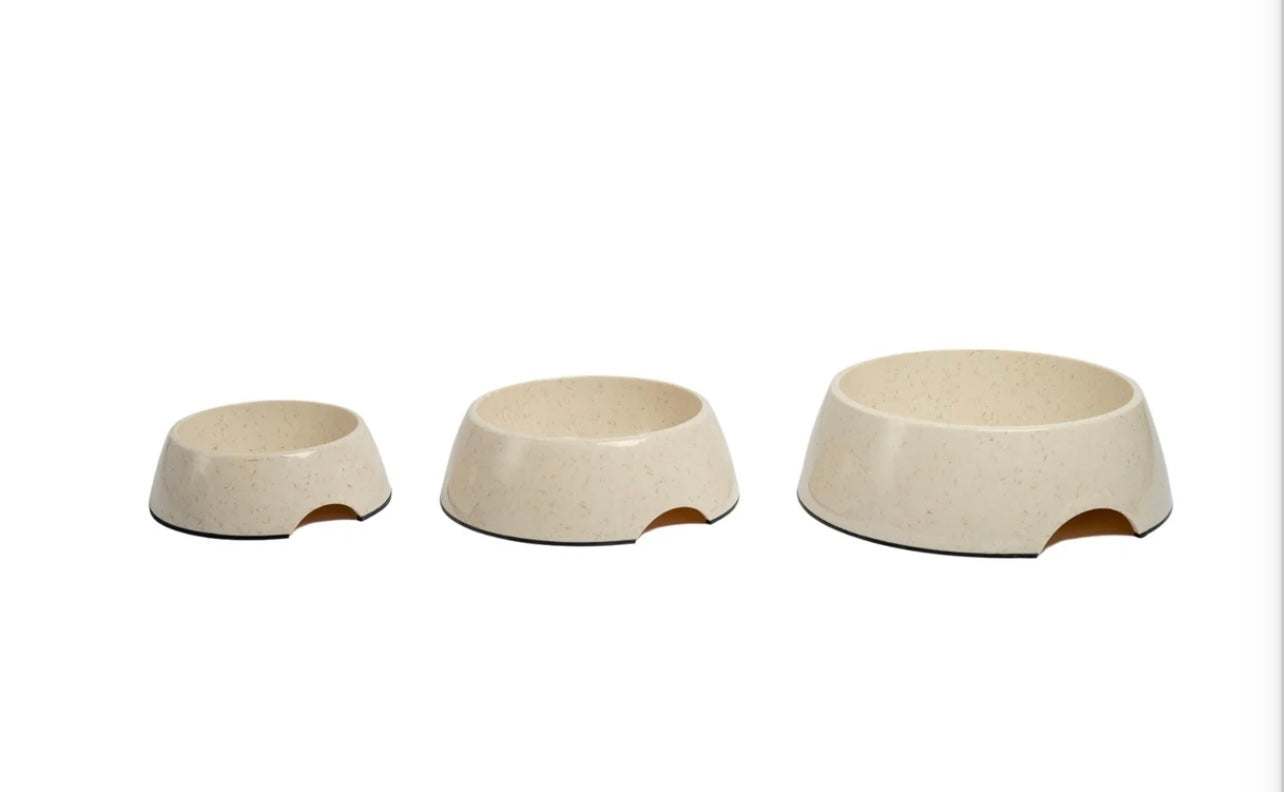 Eco-Friendly Bamboo Dog Bowl - White Swan