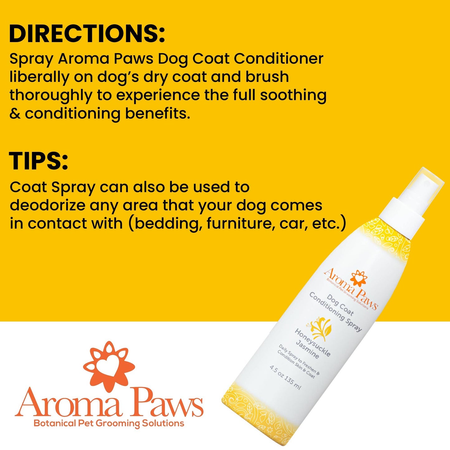 Dog Coat Spray Honeysuckle Jasmine 4.5 oz