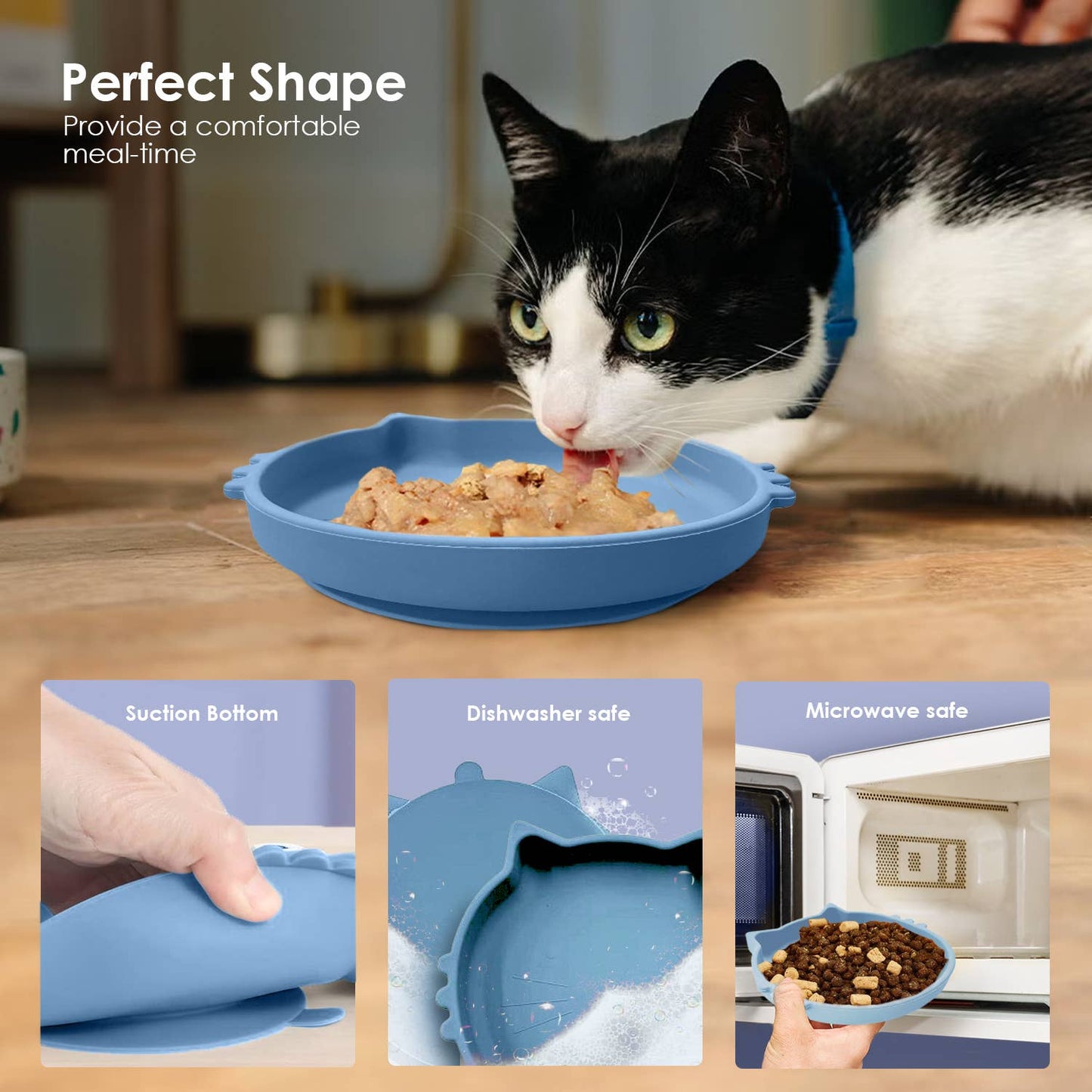 P.T. Supply Co. Cat Shaped Silicone Pet Bowl