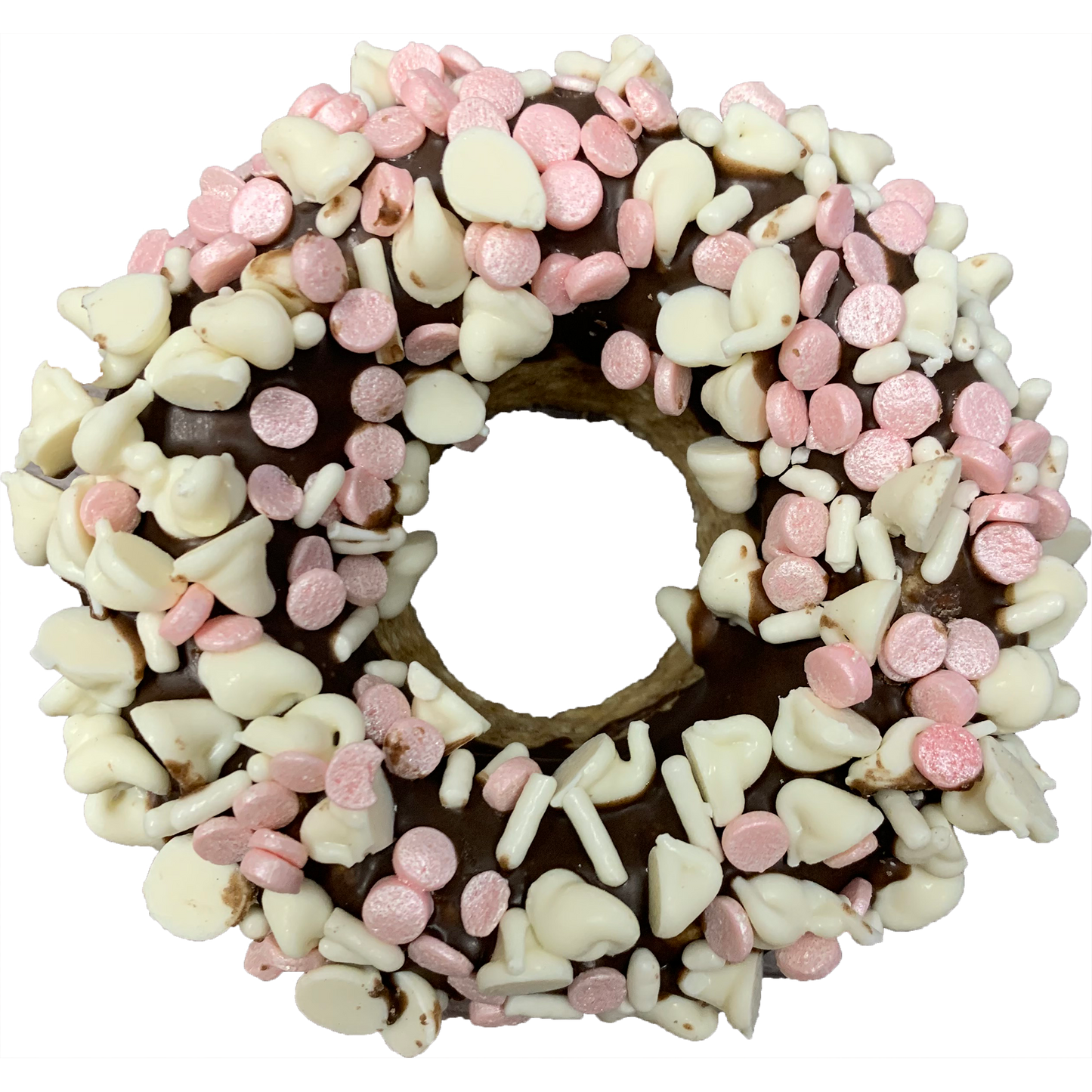 🍓🍫 Gourmet Donut – Carob Covered Strawberry Dog Treat