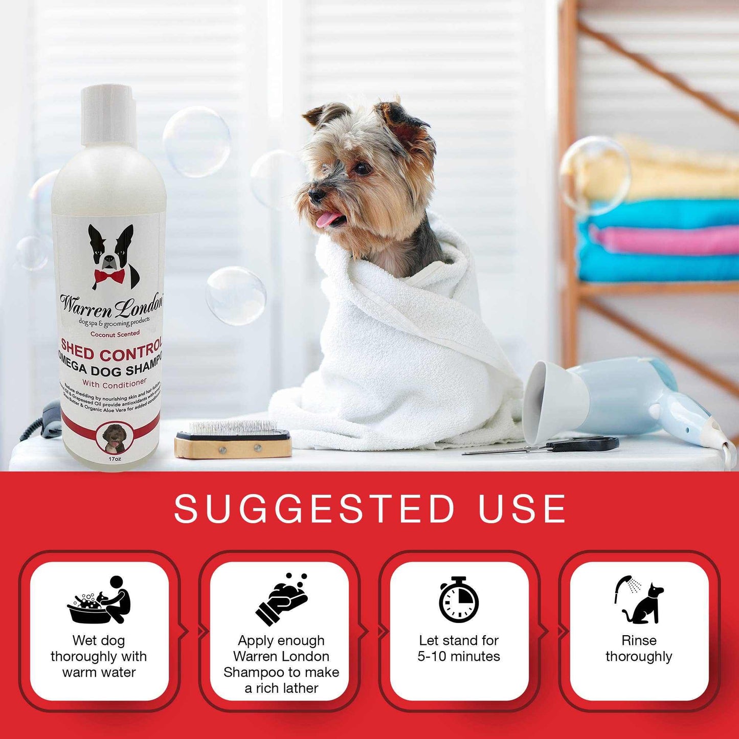 🛁🐾 Warren London Shed Control Shampoo & Conditioner | 2-in-1 Dog Grooming Formula ✨