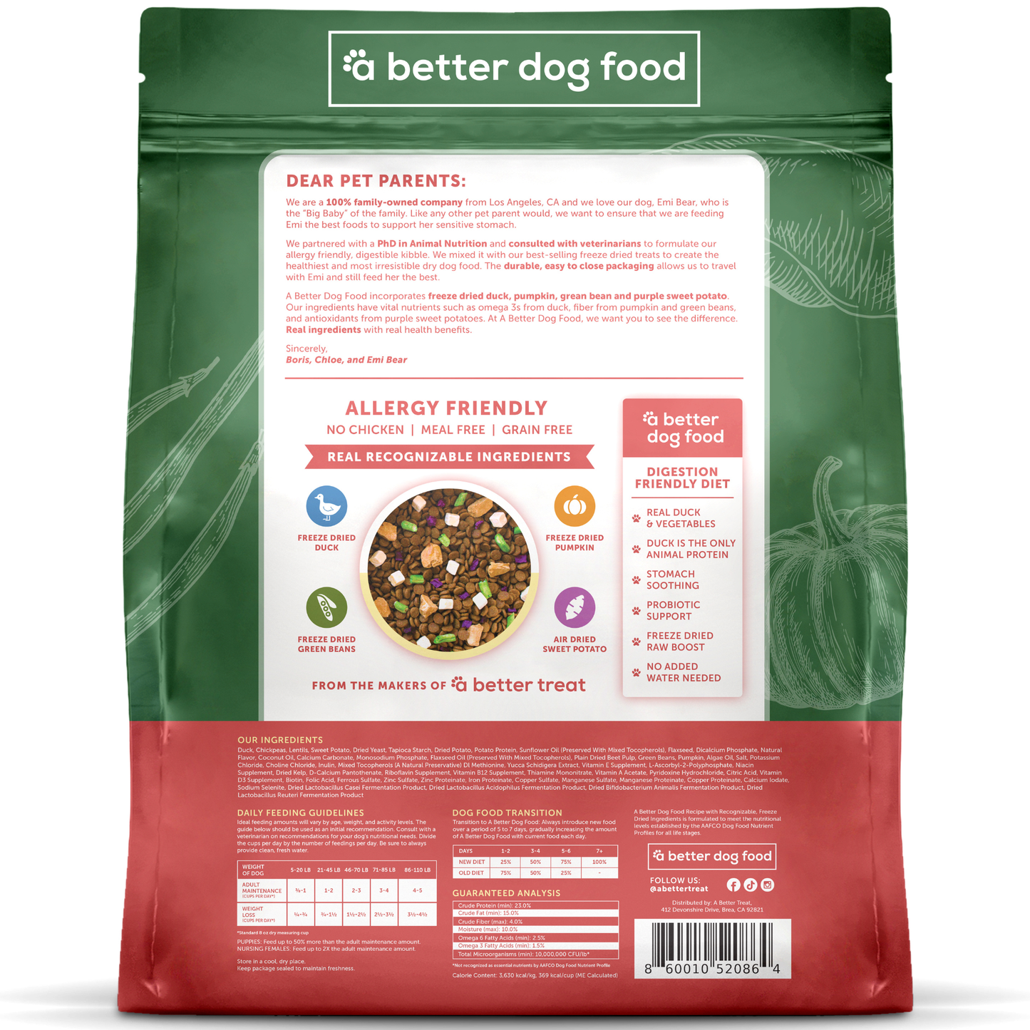 🦆🌱Allergy Friendly Duck Dog Food