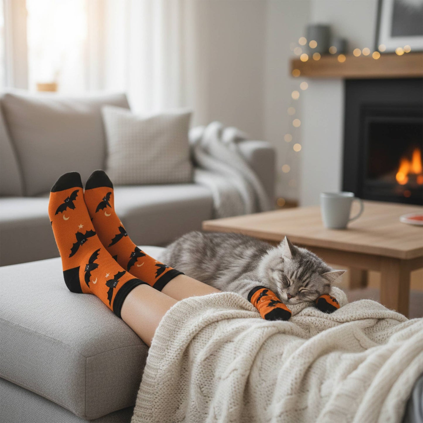 🌙🦇Matching Pet And Owner Fun Socks - Bat Moon