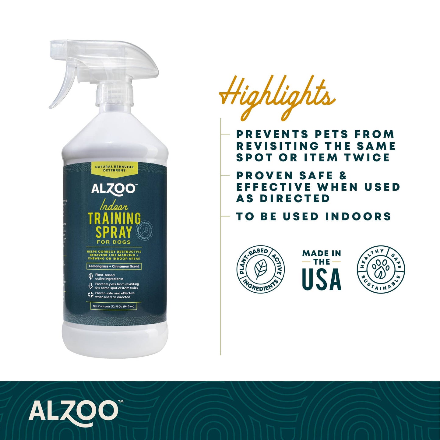 ALZOO Plant-Based Indoor Training Spray for Dogs