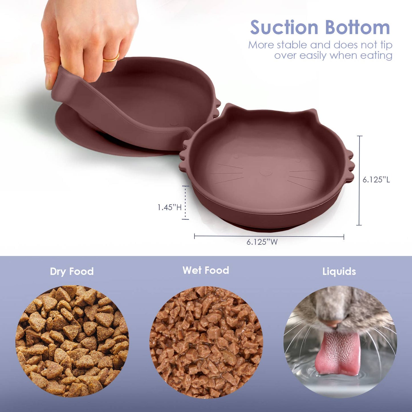 P.T. Supply Co. Cat Shaped Silicone Pet Bowl