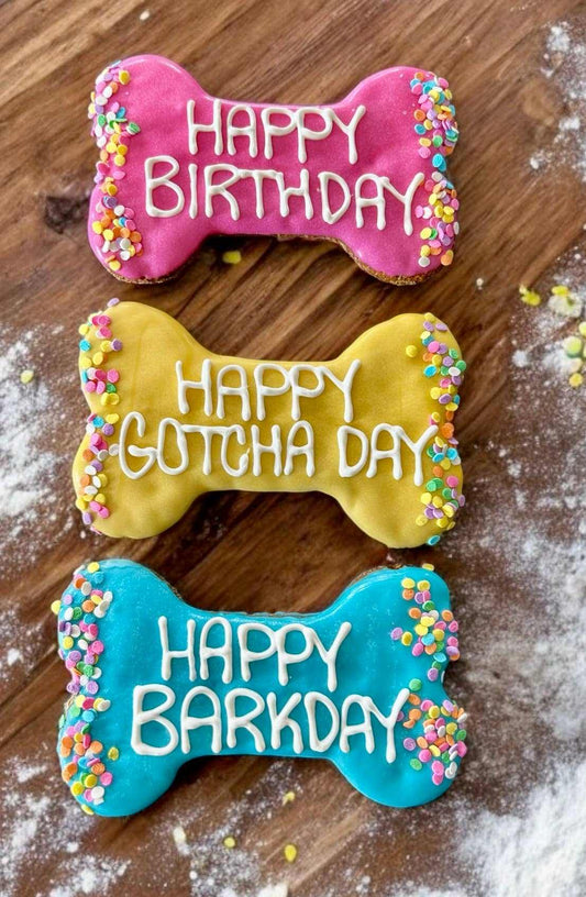 Colorful Confetti Happy Birthday bone treats