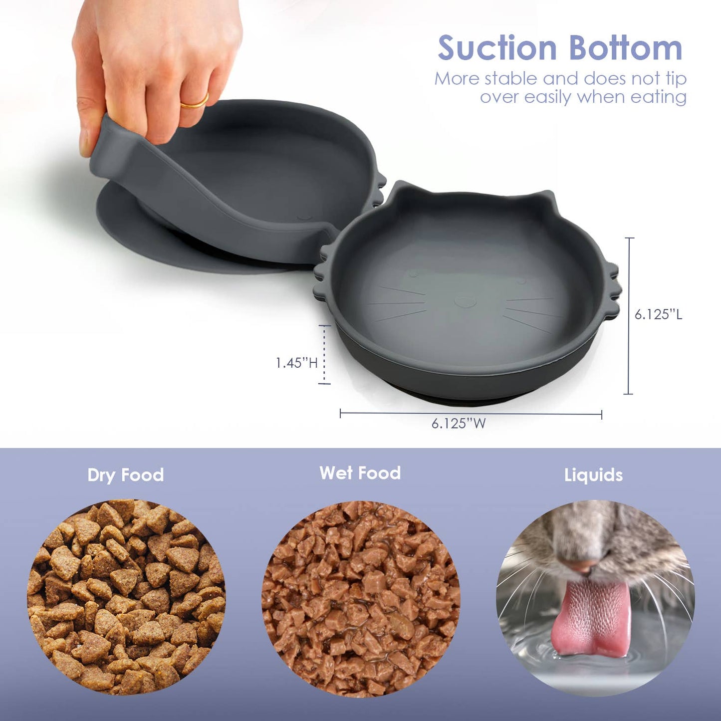 P.T. Supply Co. Cat Shaped Silicone Pet Bowl