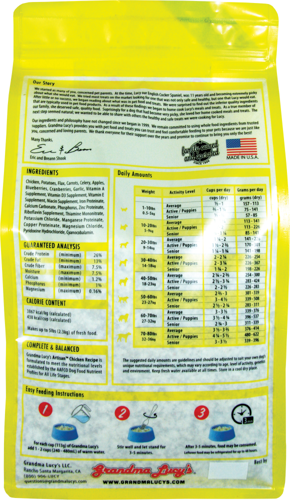 Artisan Chicken Dog Food – 1lb