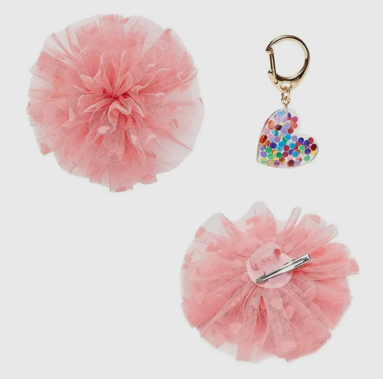 Flower + Heart Pendant Collar Accessory Set