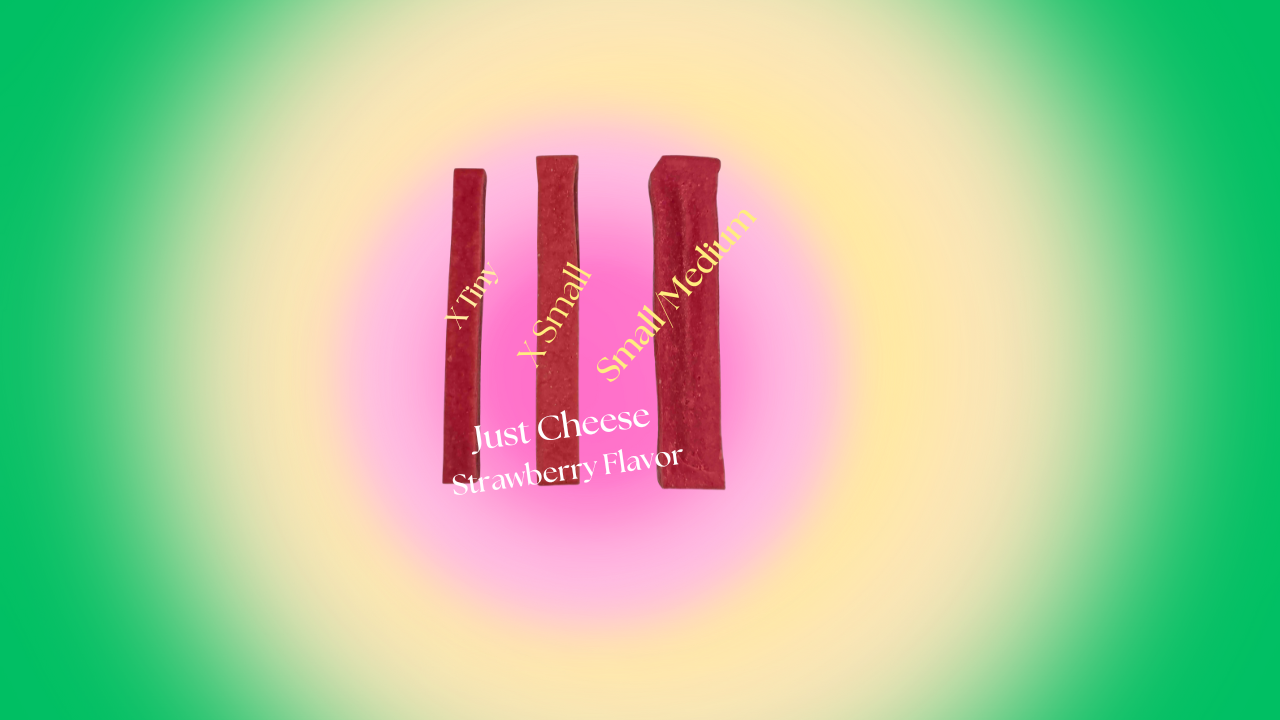 🍓🧀Dog Cheese Chew-Strawberry (X Tiny, XS, M/S) EA