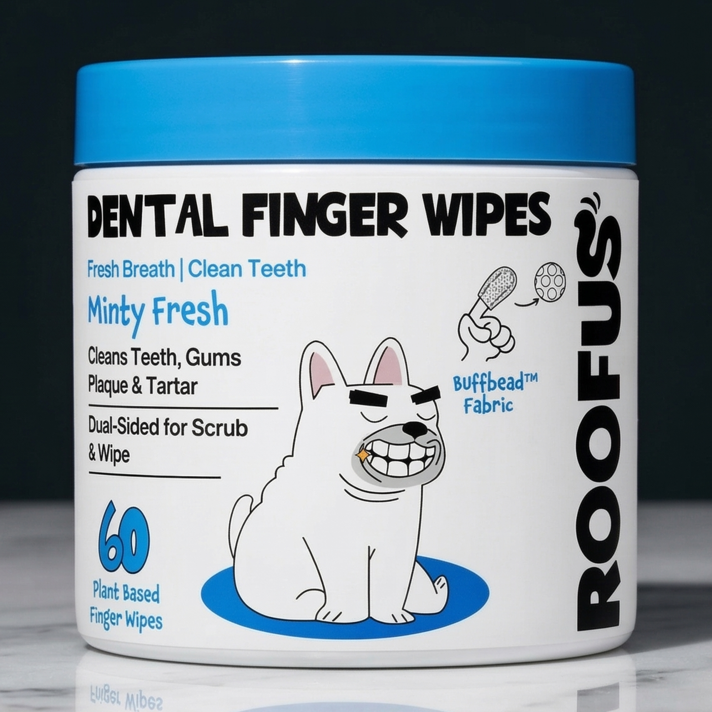 🦷🌿🐾 ROOFUS Dental Wipes – Mint (60ct)