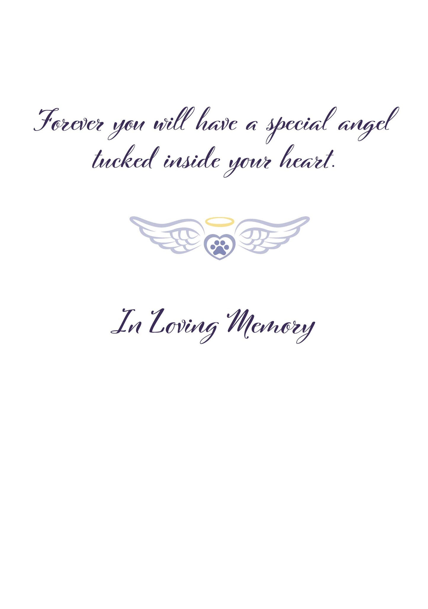Cat Sympathy Card - Cat-We have heard that angels have wings