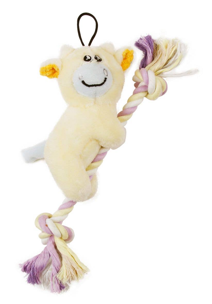 🐶🐱🧸Broom-Lick Plush and Jute Rope Newborn Dog Toy