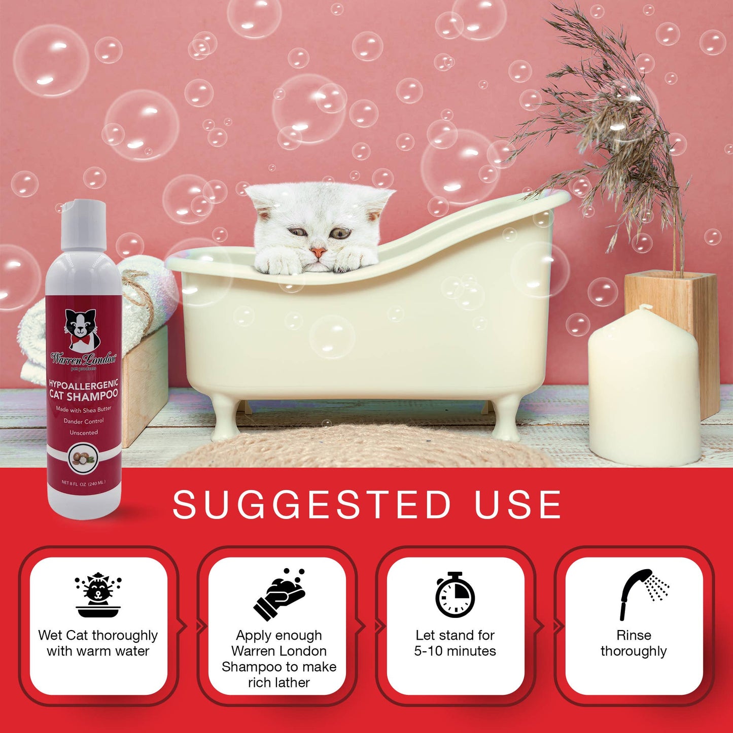 ๐ฑ๐ Hypoallergenic Cat Shampoo โ Unscented | Gentle Skin & Coat Care for Cats & Kittens ๐โจ