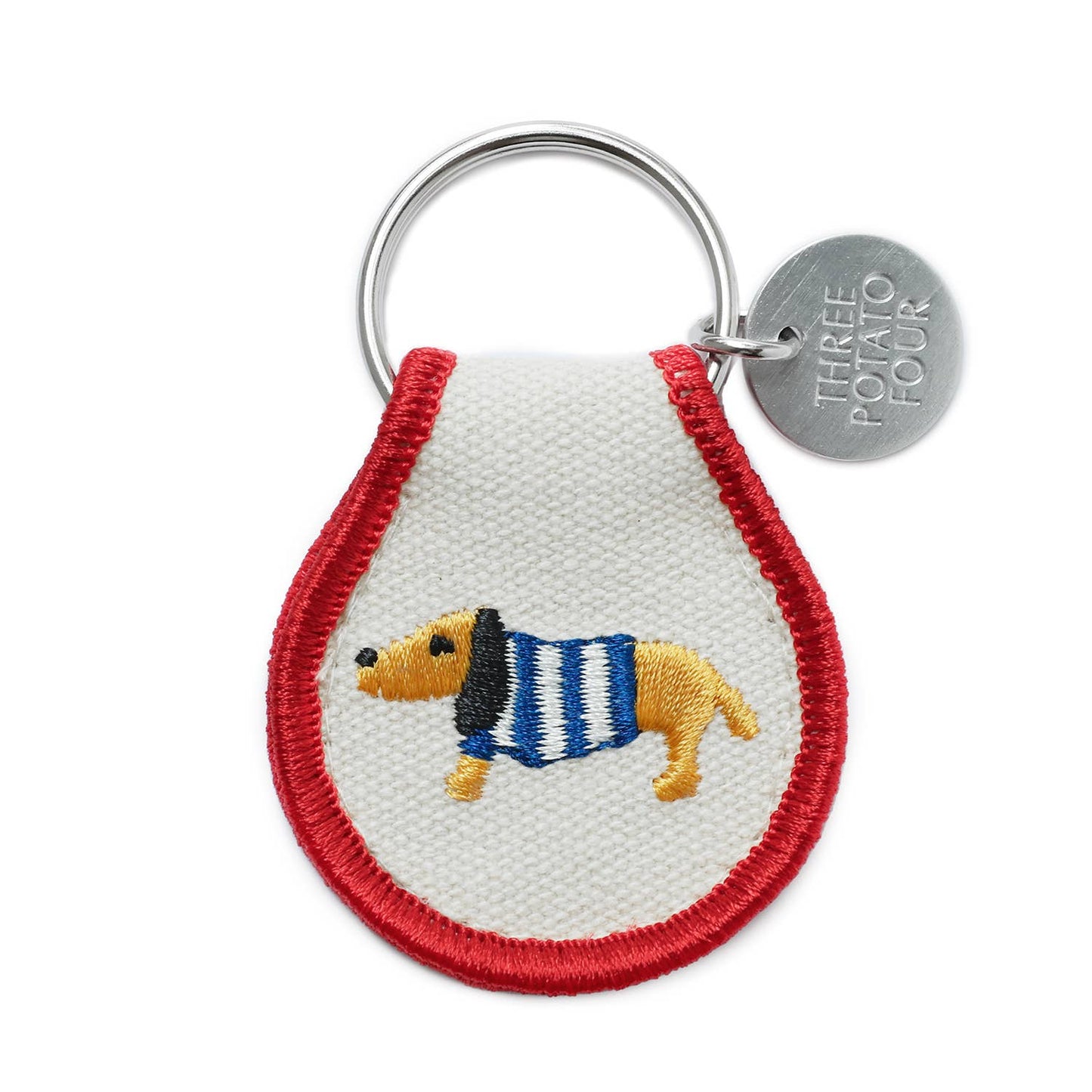 🐶🧶 “Sweater Dog” Retro Patch Keychain | Double-Sided Embroidered Accessory ✨