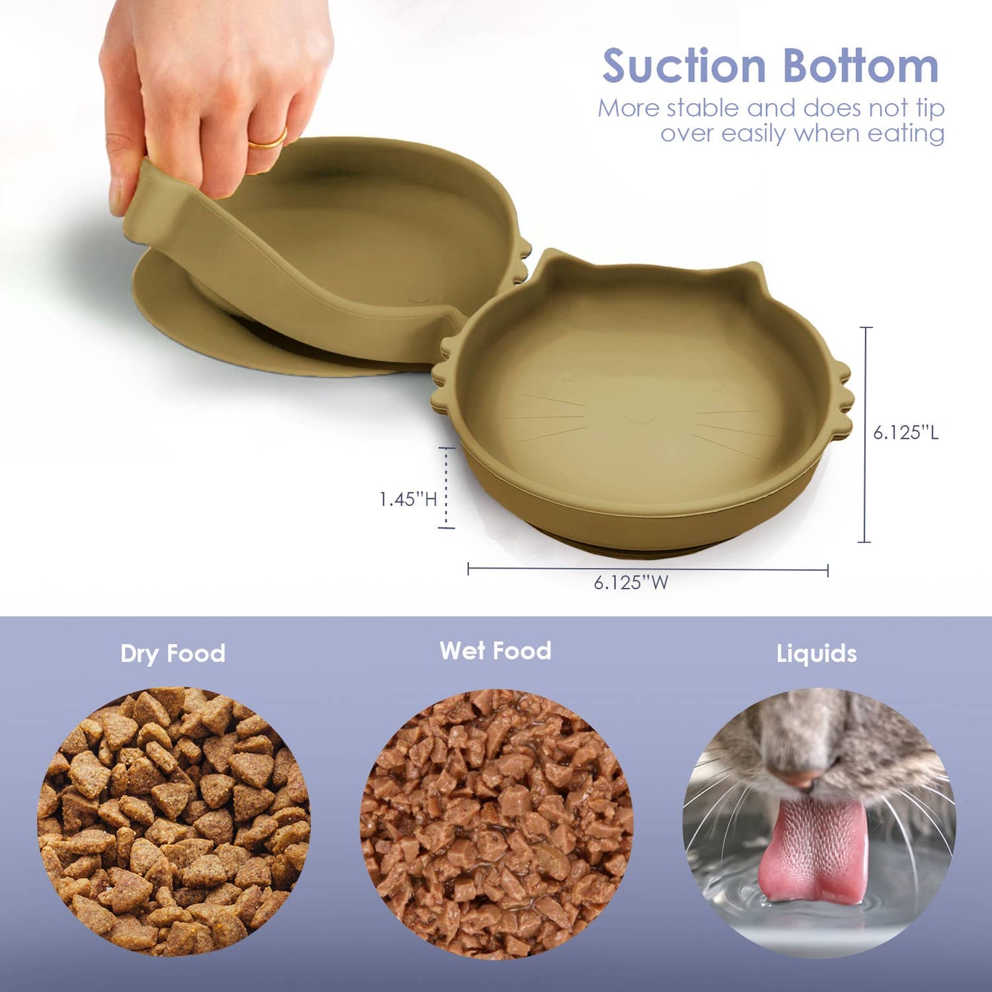 P.T. Supply Co. Cat Shaped Silicone Pet Bowl