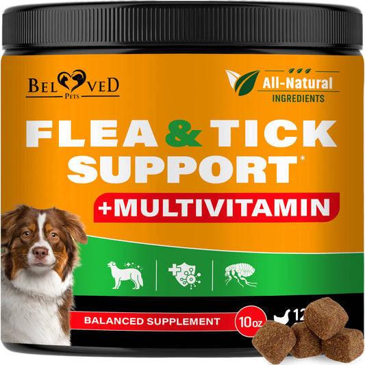 Flea & Tick Chewable Pills for Dogs + Multivitamin