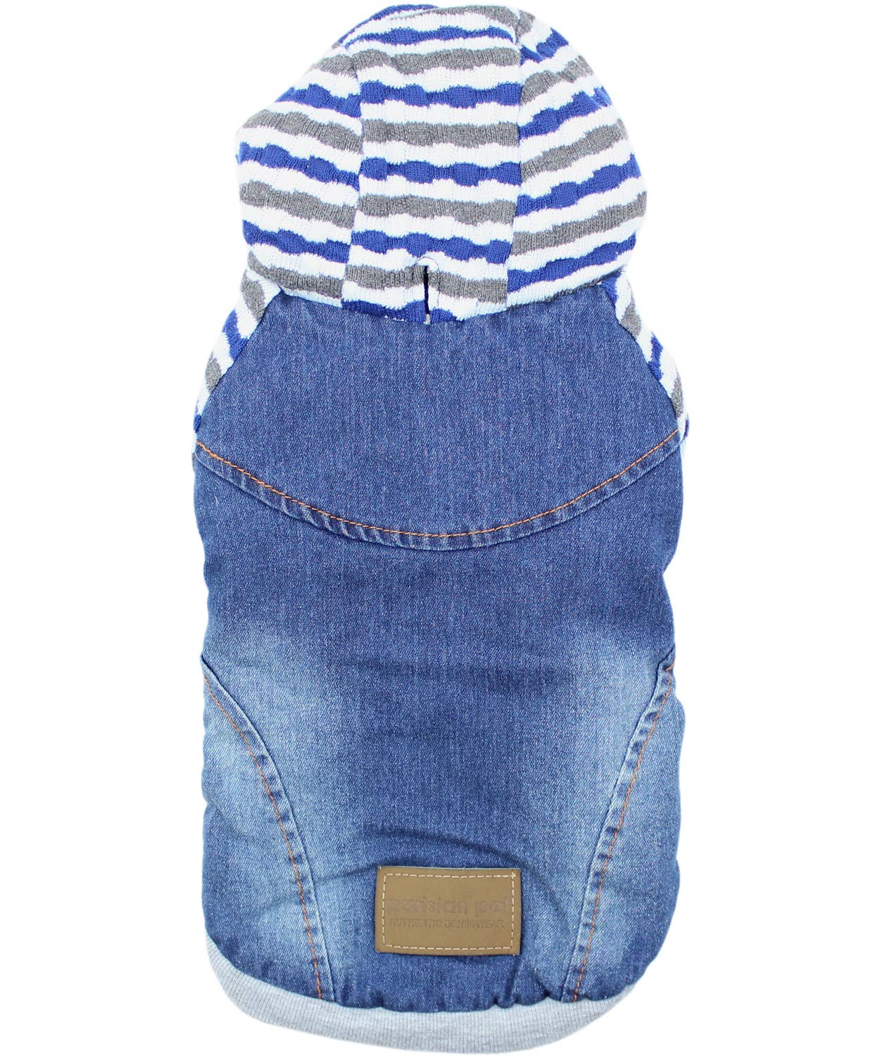 Denim Striped Hoodie, Blue