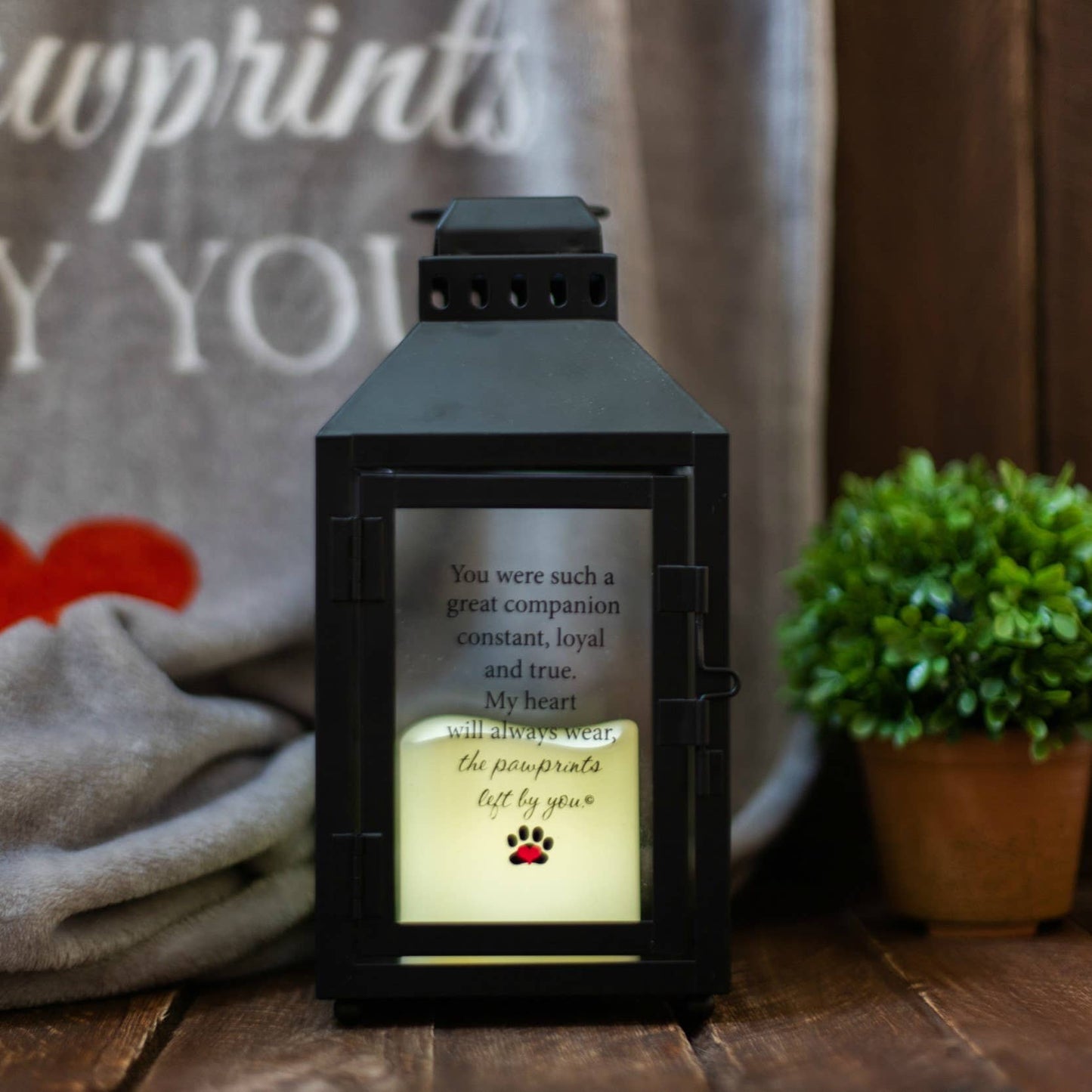 Pawprints Left By You Memorial Pet Loss Lantern