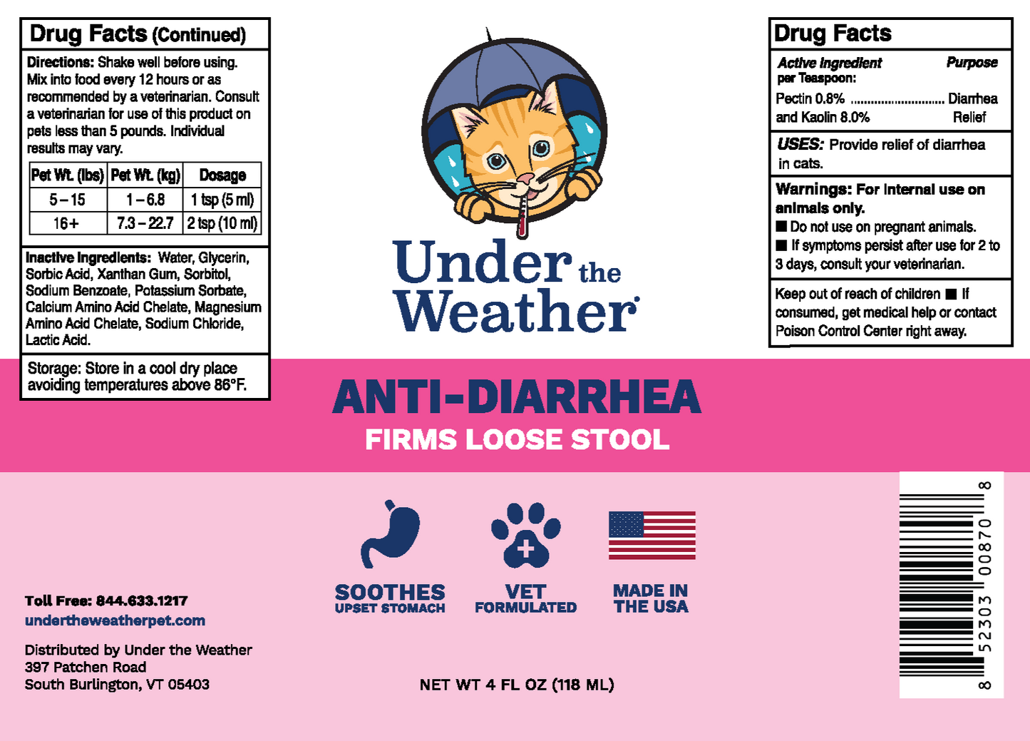 Anti-Diarrhea Liquid For Cats