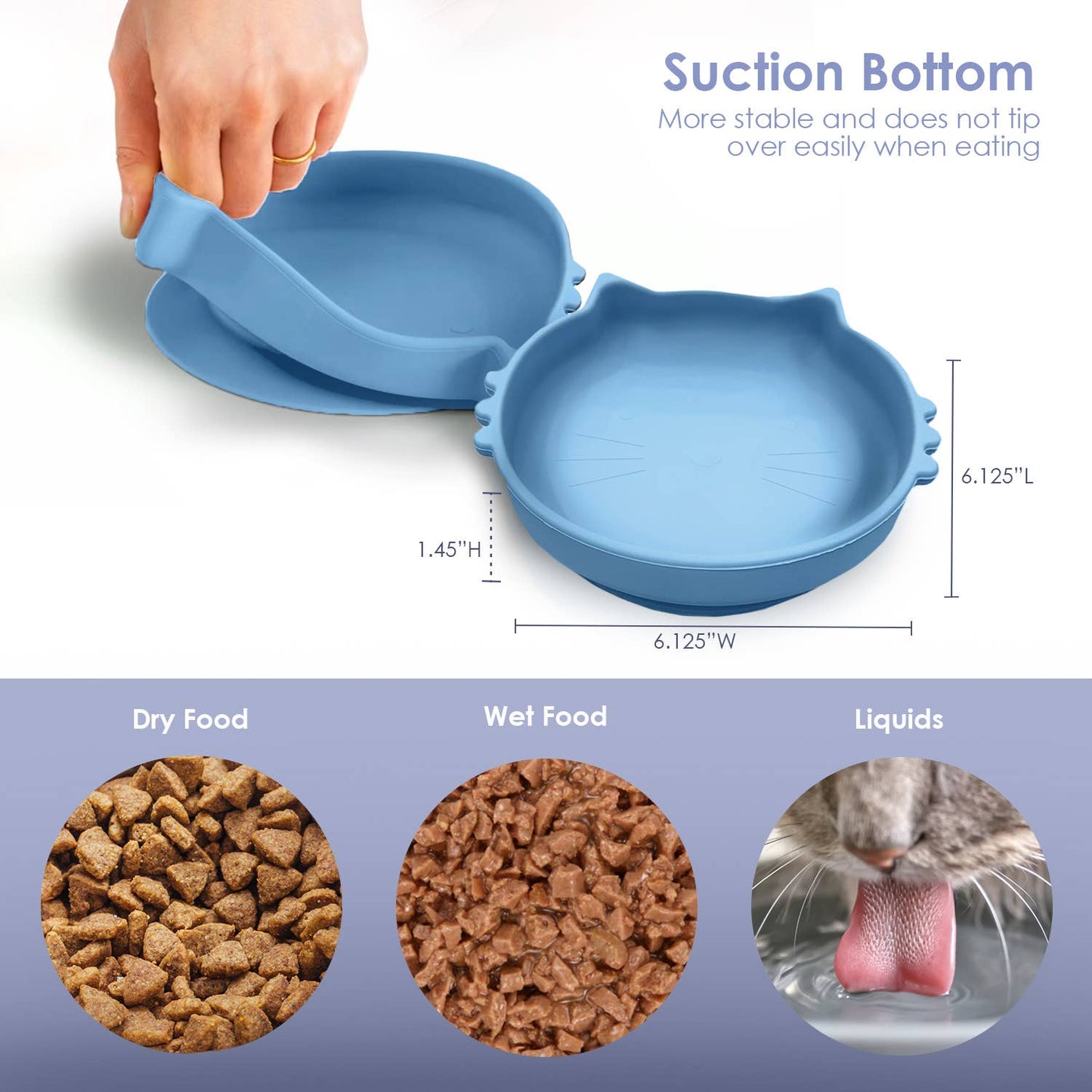 P.T. Supply Co. Cat Shaped Silicone Pet Bowl