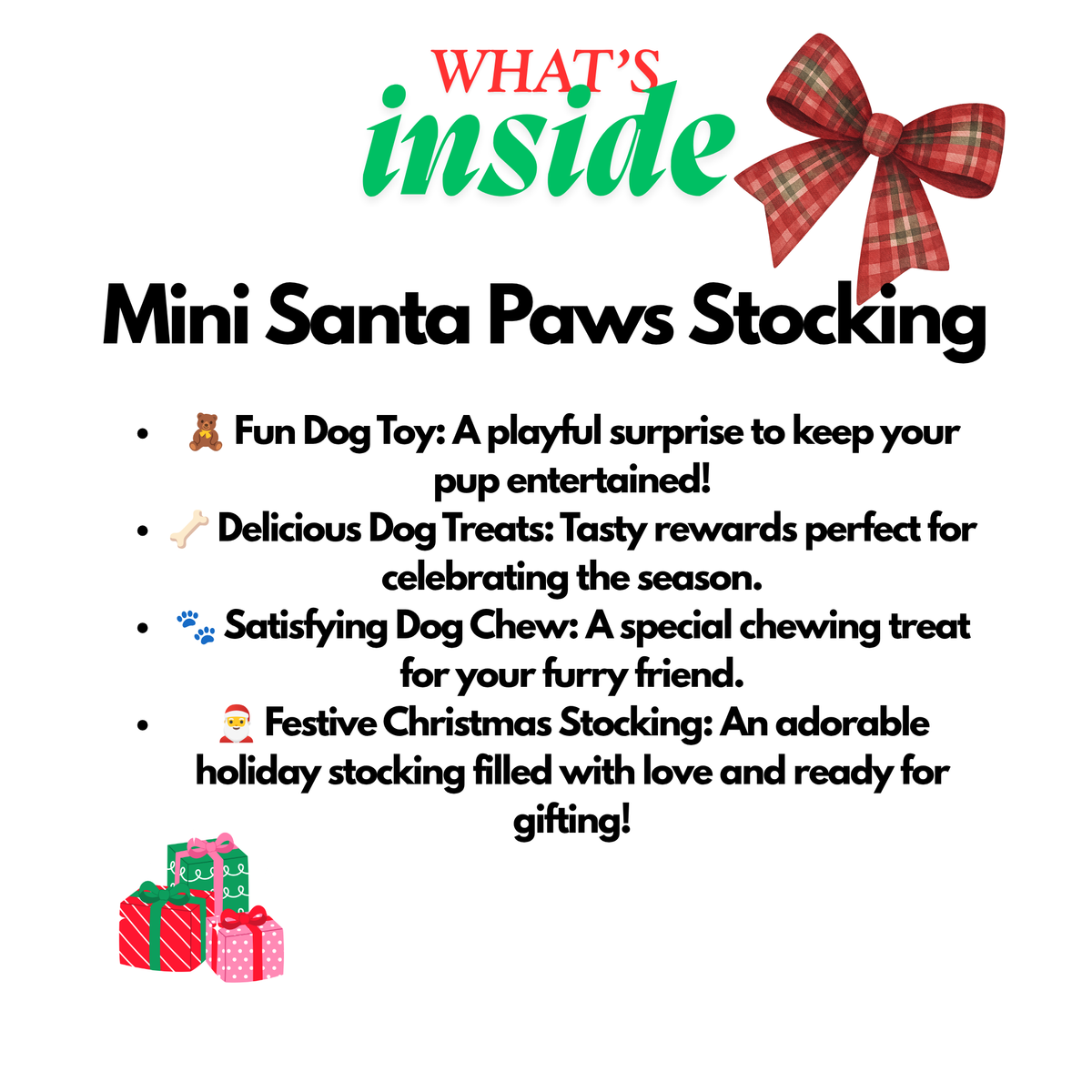 🎄🐾 Mini Santa Paws Stocking – Christmas Stocking for Dogs 🎁