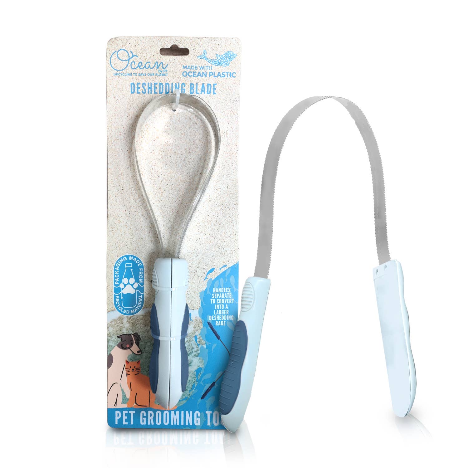 Ocean Plastic Pet Deshedding Grooming Tool