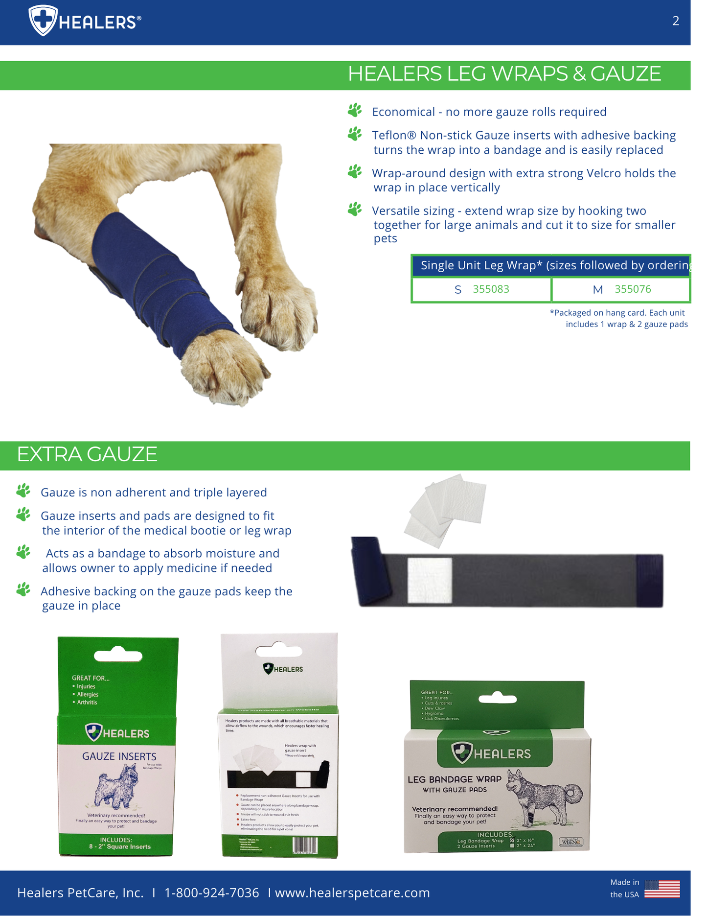 🩹🐾 Healers Gauze Replacements – 2" Non-Stick Pads (8 Pack) | Clean, Comfortable Wound Care for Dogs