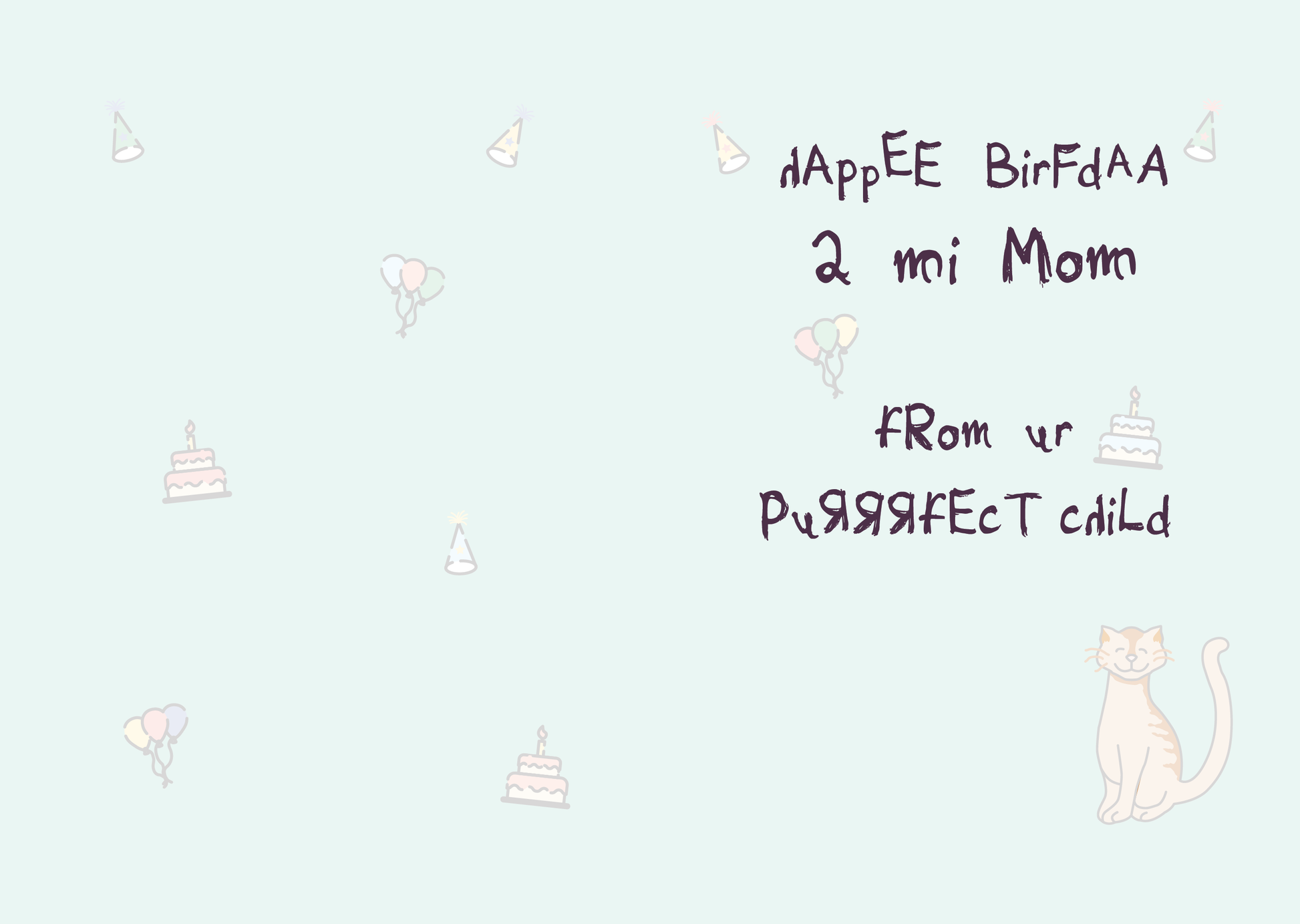 Cat Mom Birthday Card