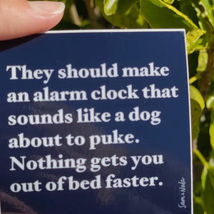 Alarm Clock Dog Vinyl Sticker