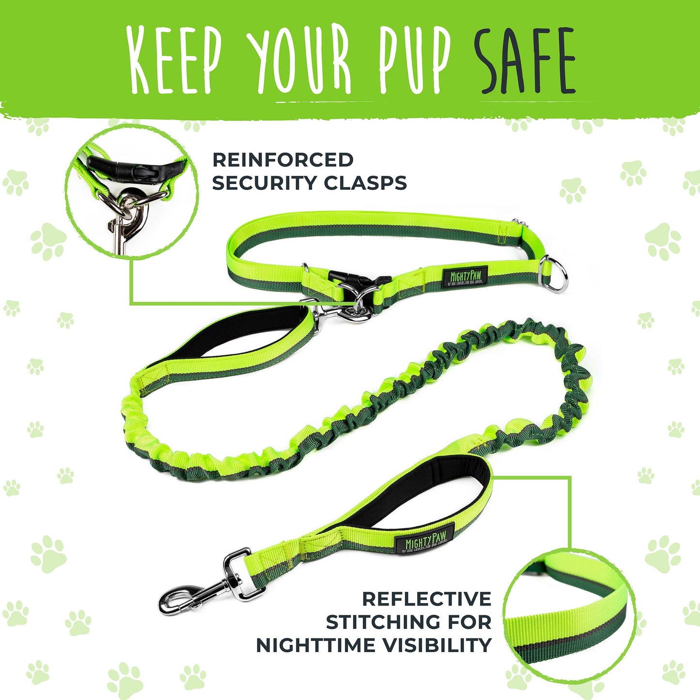🏃♂️ Mighty Paw Hands-Free Bungee Leash Set 2.0