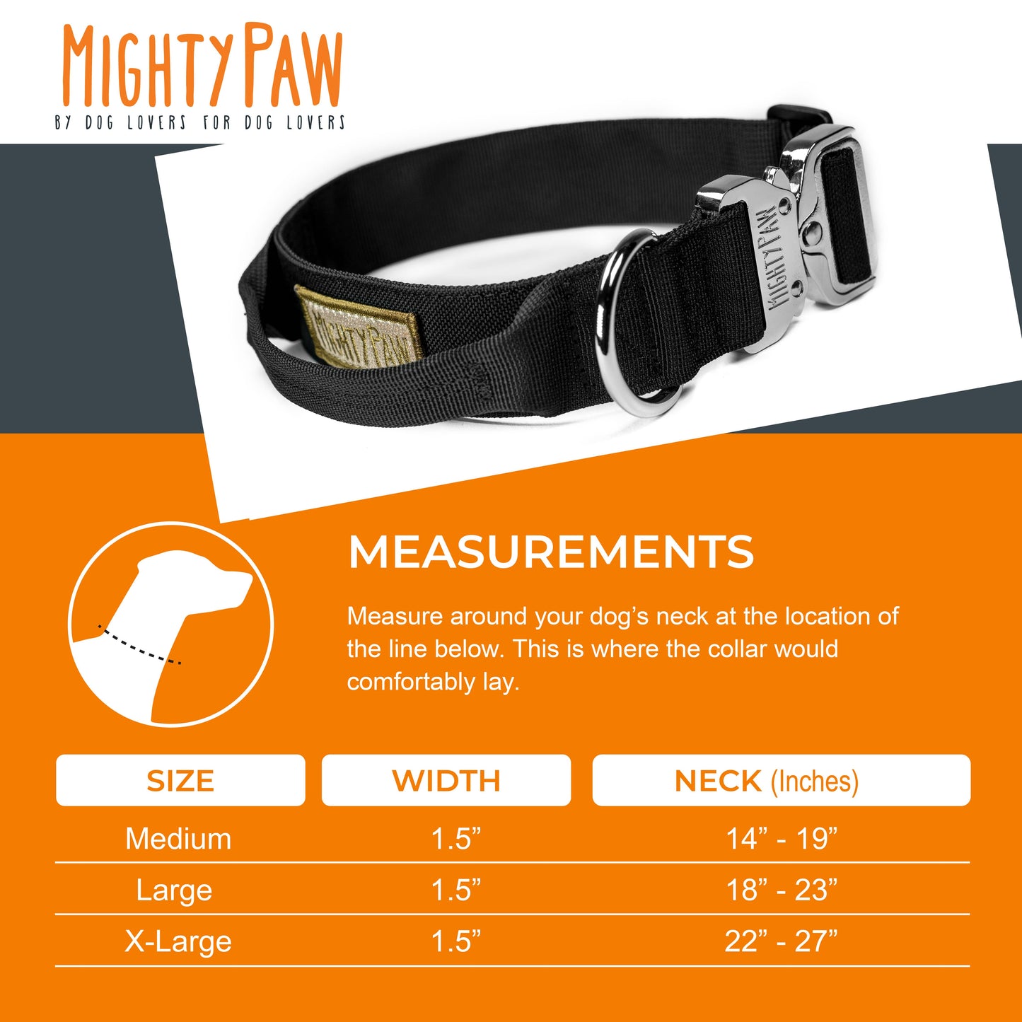 🛡️ Mighty Paw Tactical Dog Collar – Heavy-Duty Control for Powerful Pups 🐾
