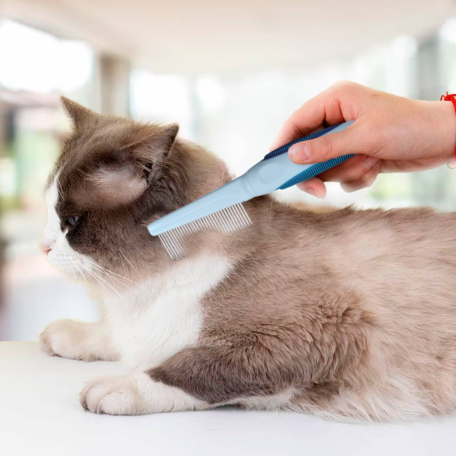 Ocean Plastic by PT Single-Sided Pin Comb Brush for Pets