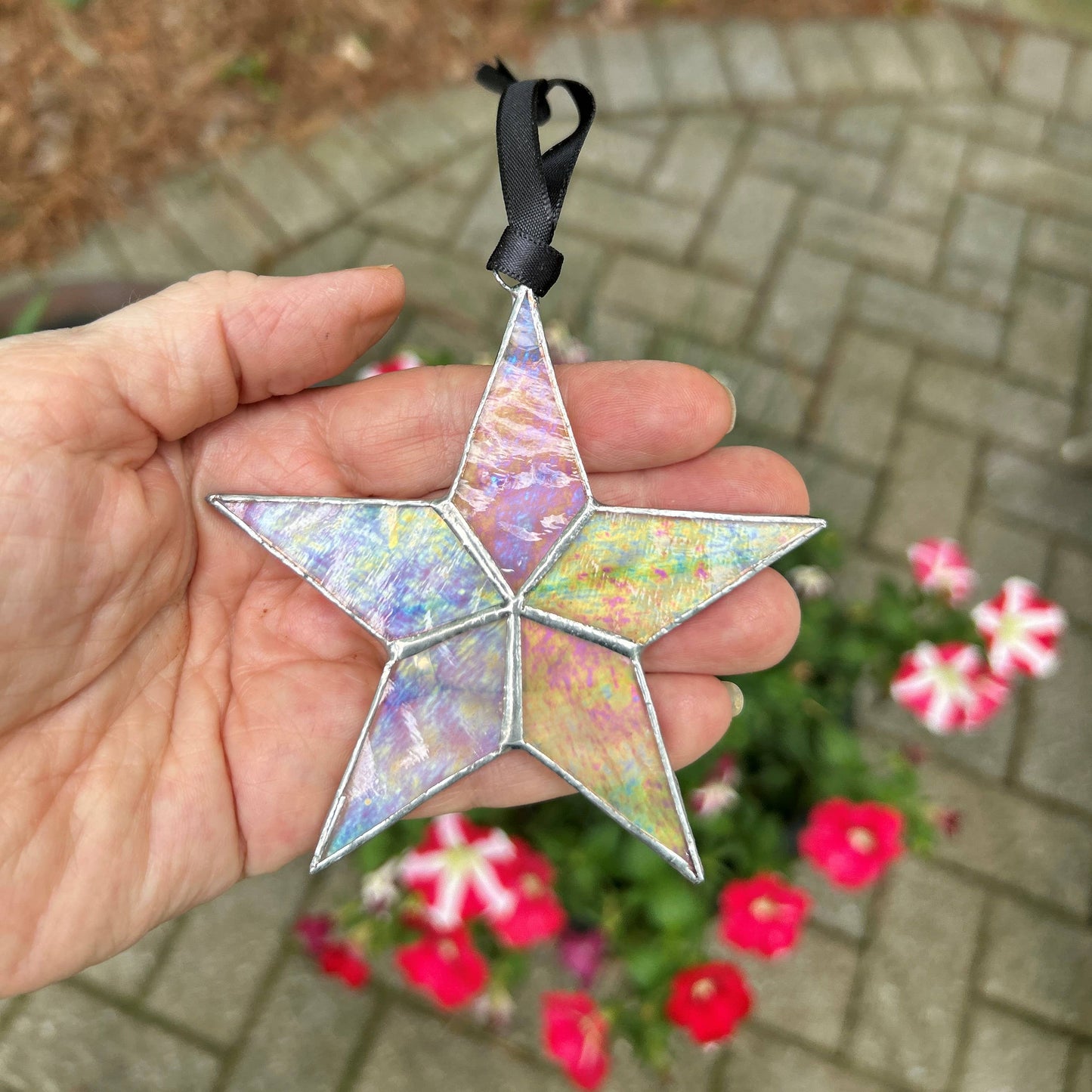 ⭐🐾Pet Loss Gift - Pawprint Memories Stained-Glass Star