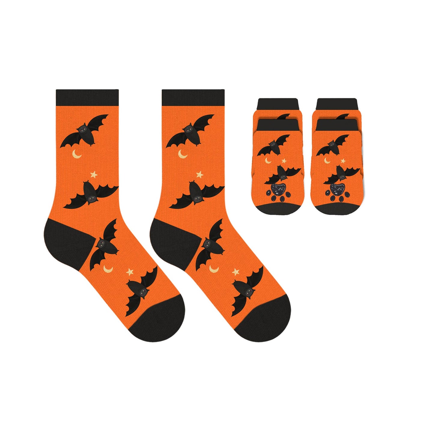🌙🦇Matching Pet And Owner Fun Socks - Bat Moon