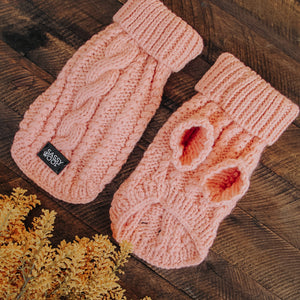 Dog Cable Knit Sweater - Pink