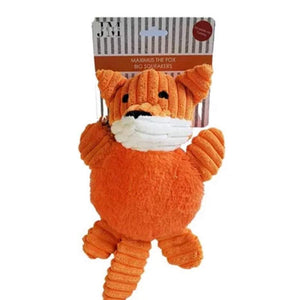 Maximus the Fox - Corduroy Full Body Squeaker Plush Dog