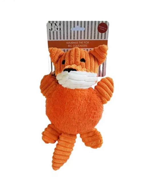 Maximus The Fox - Corduroy Full Body Squeaker Plush Dog