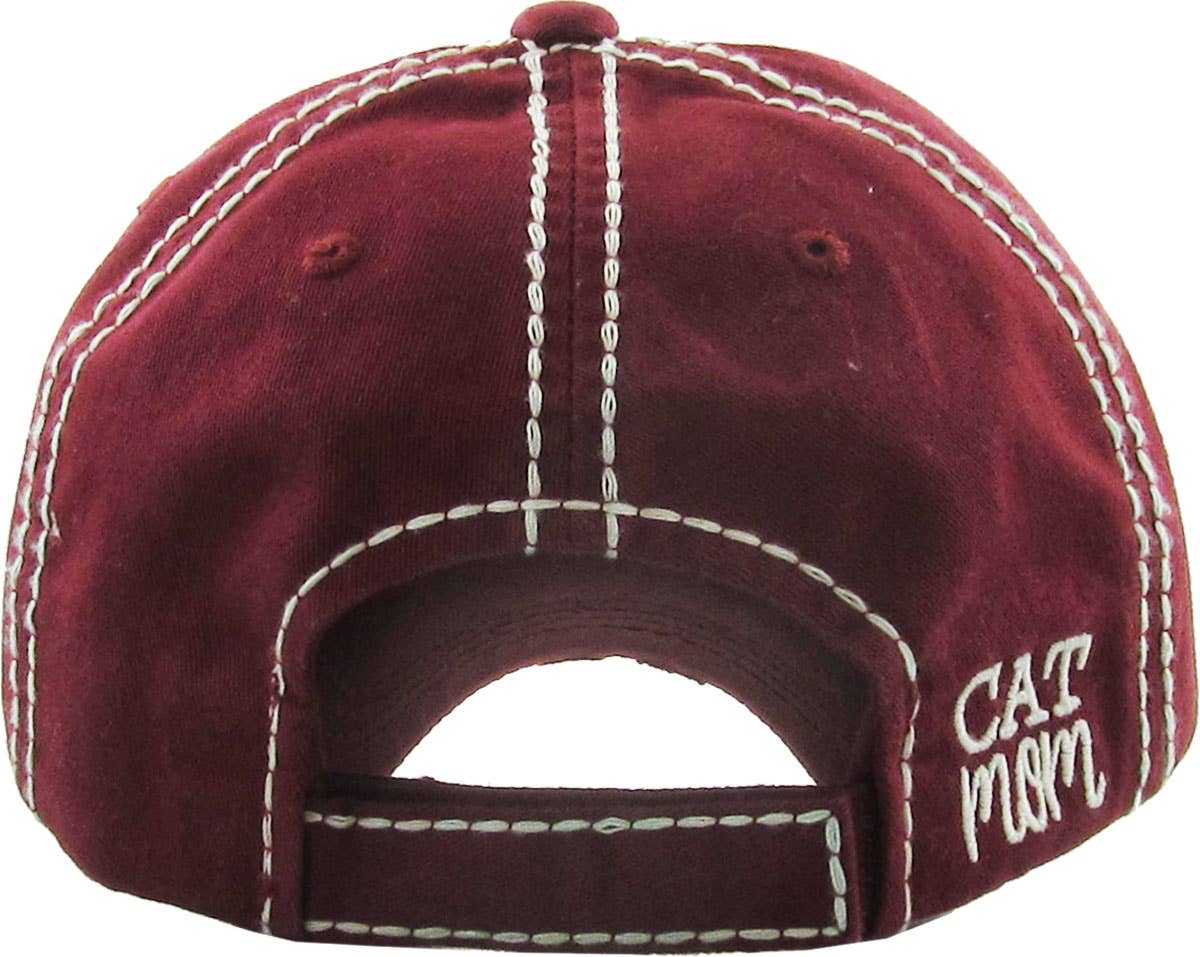 🐈💖🧢CAT MOM Washed Vintage Ball Cap