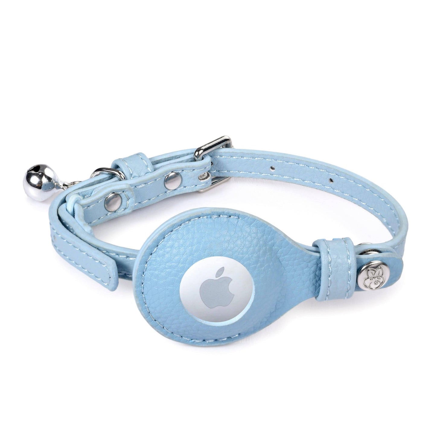 ✨🐱 Silver‑Powered Microfiber Vegan Leather AirTag Cat Collar
