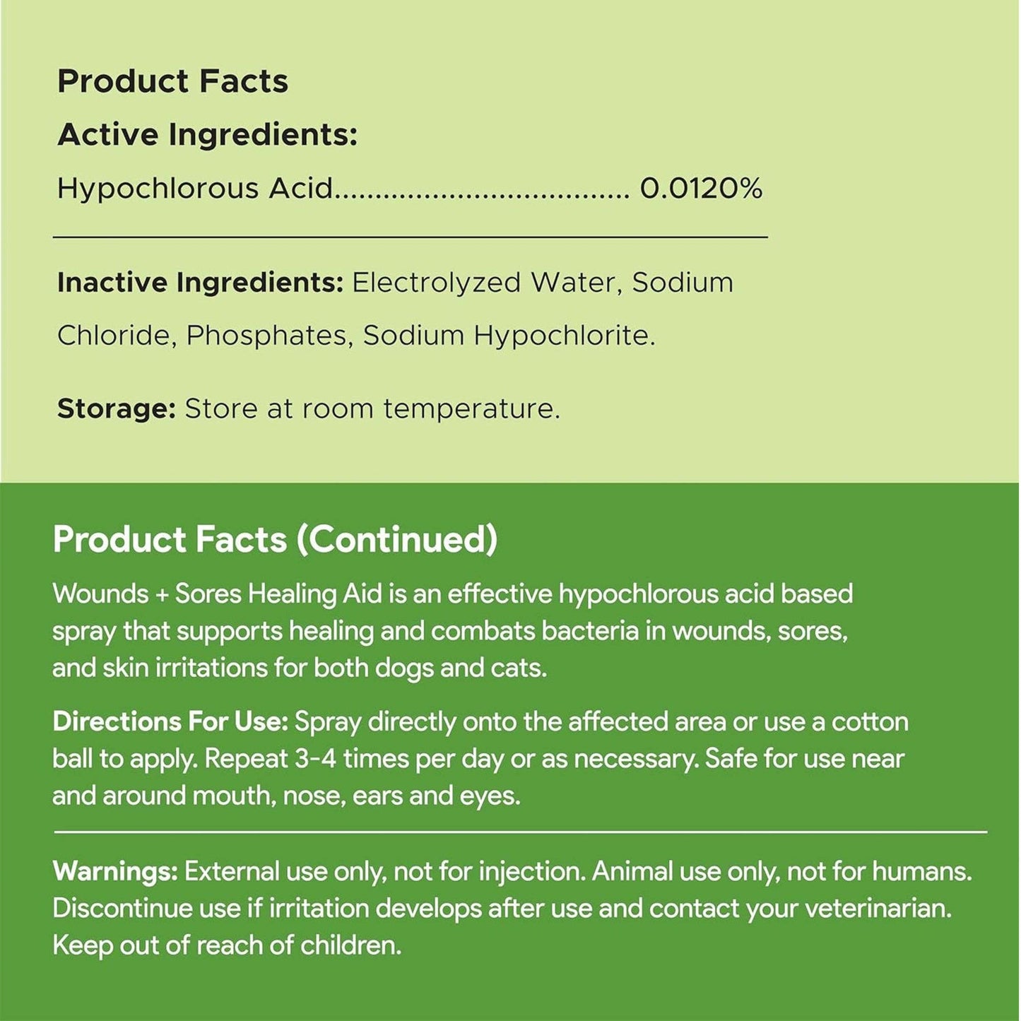 Wounds + Sores Healing Aid Spray for Dogs & Cats 4oz & 8oz