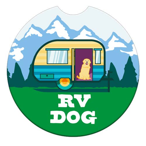 RV Dog Themed Car Coaster
