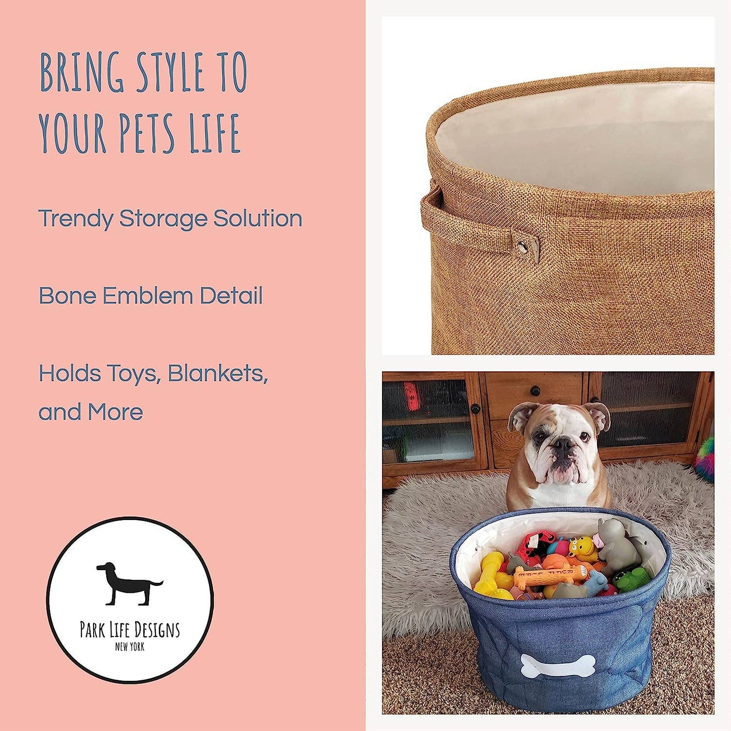 Capri Tan Pet Toy Storage