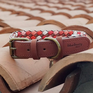 Braided Full Grain Leather Dog Collar