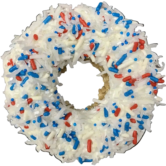 Gourmet Donut, Coconut Sparkler Donut Dog Treat