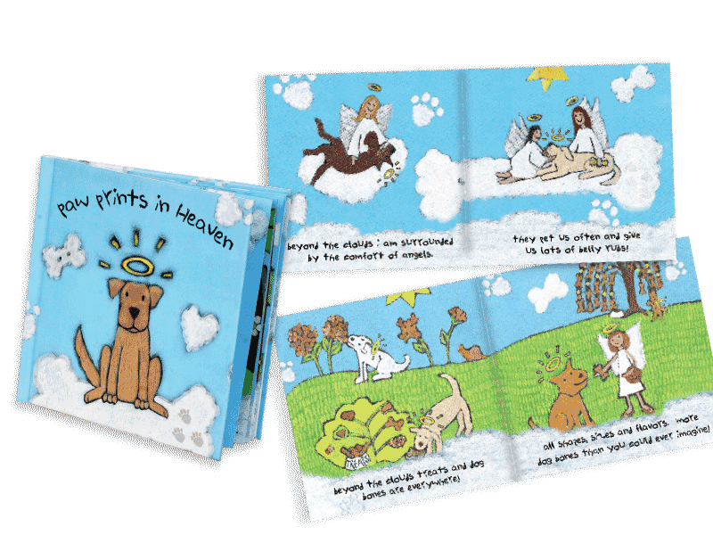 🌈Paw Prints In Heaven Sympathy Book
