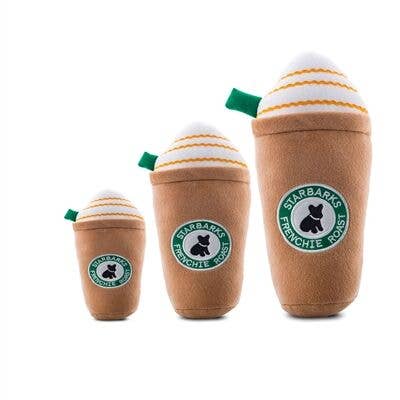 🐕☕Starbarks Frenchie Roast W/ Straw Squeaker Dog Toy